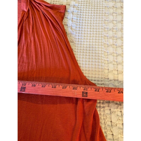 Supernova  Shrug Vest Sz XL with Pockets! Dark Orange Sleeveless Stretchy Flowy - Picture 10 of 11
